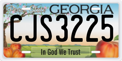 GA license plate CJS3225