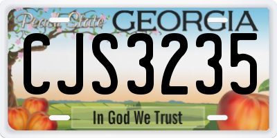 GA license plate CJS3235