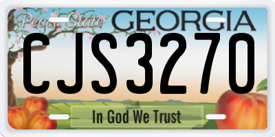 GA license plate CJS3270