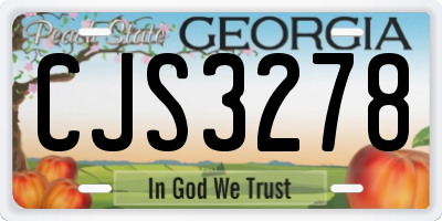 GA license plate CJS3278