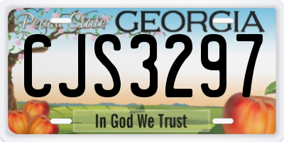 GA license plate CJS3297