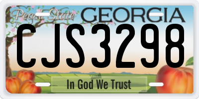 GA license plate CJS3298