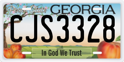 GA license plate CJS3328