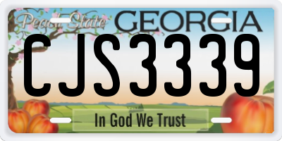 GA license plate CJS3339