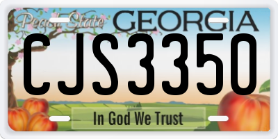 GA license plate CJS3350