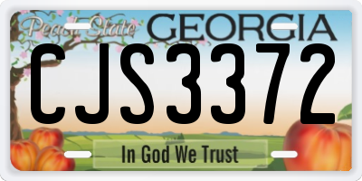 GA license plate CJS3372