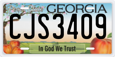 GA license plate CJS3409