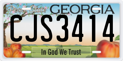 GA license plate CJS3414