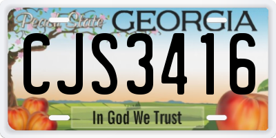 GA license plate CJS3416