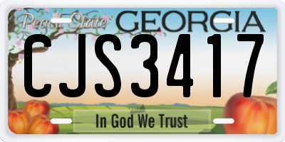 GA license plate CJS3417