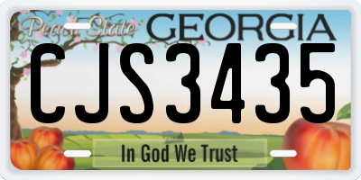 GA license plate CJS3435