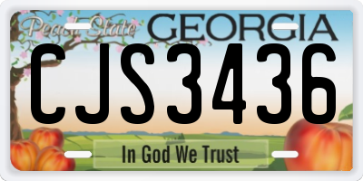 GA license plate CJS3436