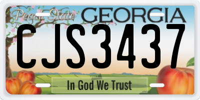 GA license plate CJS3437