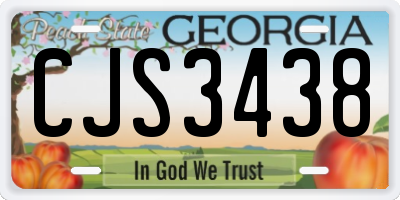 GA license plate CJS3438