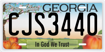 GA license plate CJS3440