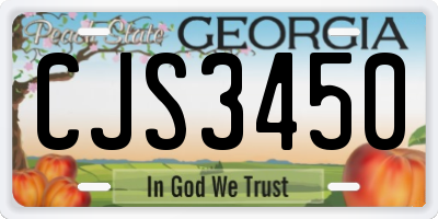 GA license plate CJS3450
