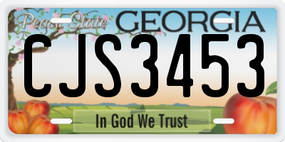 GA license plate CJS3453
