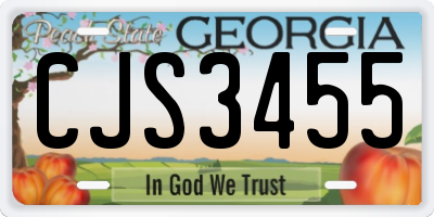 GA license plate CJS3455