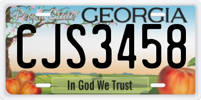 GA license plate CJS3458