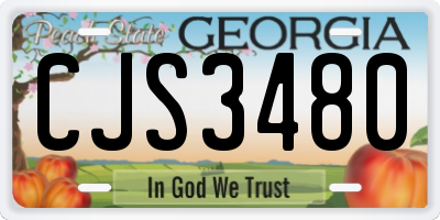 GA license plate CJS3480