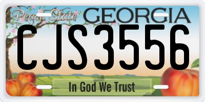 GA license plate CJS3556