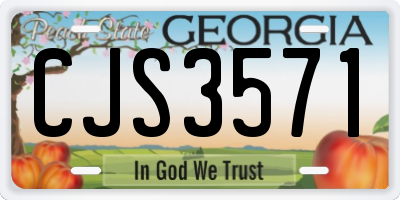 GA license plate CJS3571