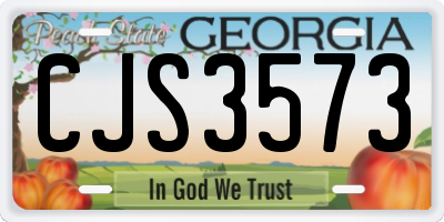 GA license plate CJS3573