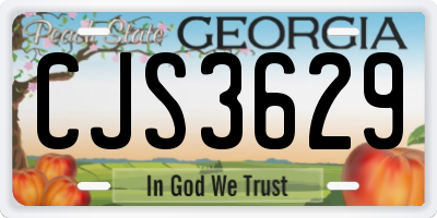 GA license plate CJS3629