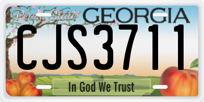 GA license plate CJS3711