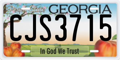 GA license plate CJS3715