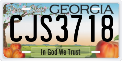 GA license plate CJS3718