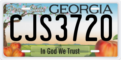 GA license plate CJS3720