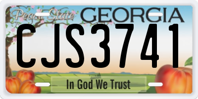 GA license plate CJS3741