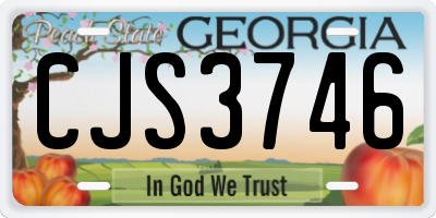 GA license plate CJS3746