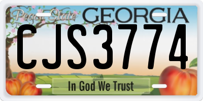 GA license plate CJS3774