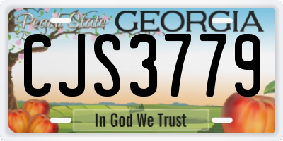 GA license plate CJS3779