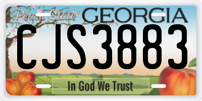 GA license plate CJS3883