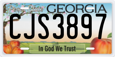 GA license plate CJS3897