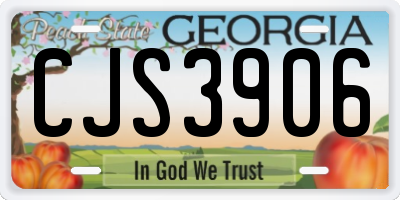 GA license plate CJS3906