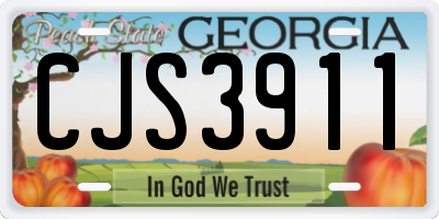 GA license plate CJS3911
