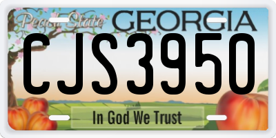 GA license plate CJS3950