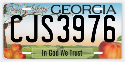 GA license plate CJS3976