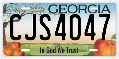 GA license plate CJS4047