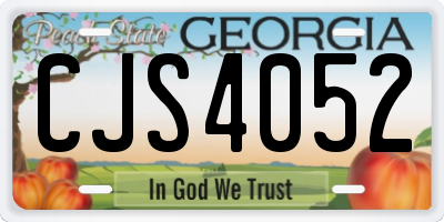GA license plate CJS4052