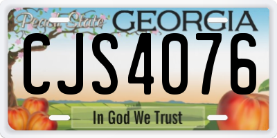 GA license plate CJS4076