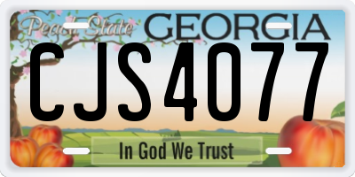 GA license plate CJS4077