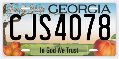 GA license plate CJS4078
