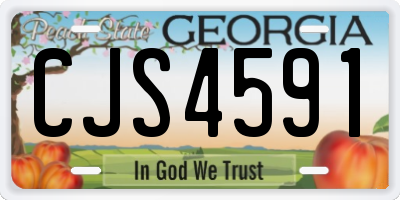 GA license plate CJS4591