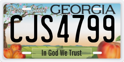 GA license plate CJS4799