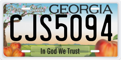 GA license plate CJS5094